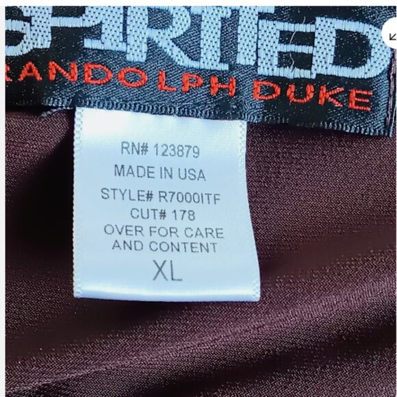 Spirited Randolph Duke Faux Wrap Skirt Size XL Brown & Gold Foil Made in USA E13 - Picture 2 of 5